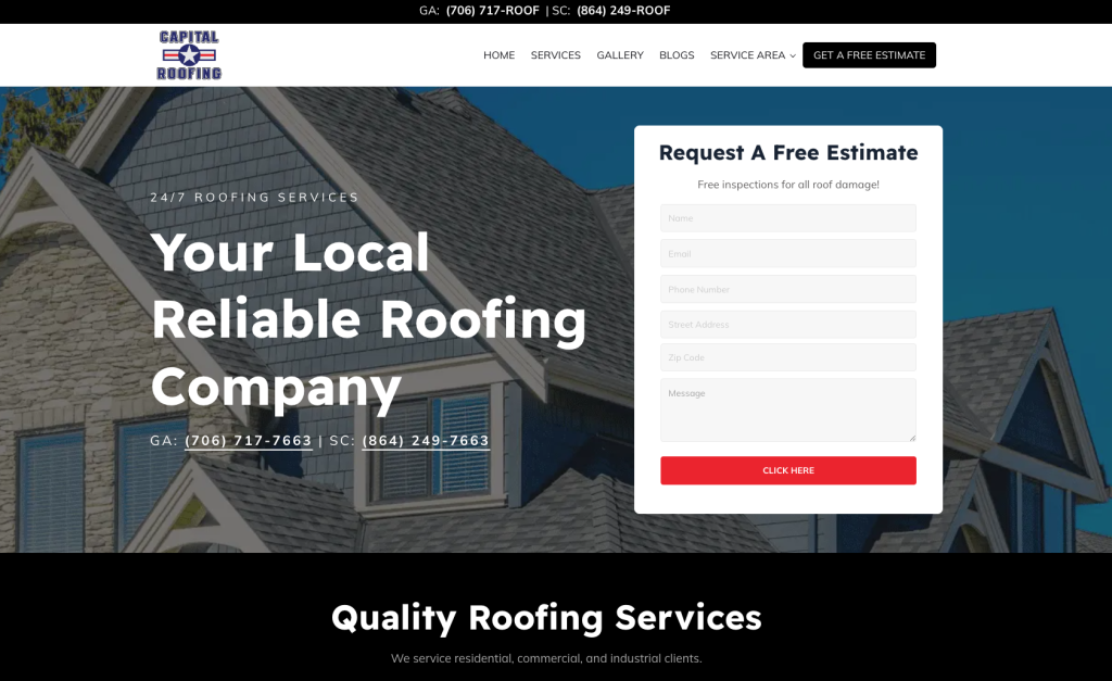 roofer website design